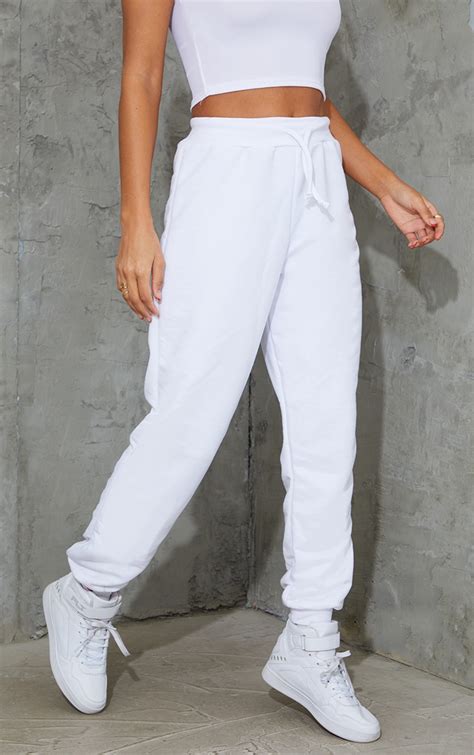 cotton white joggers